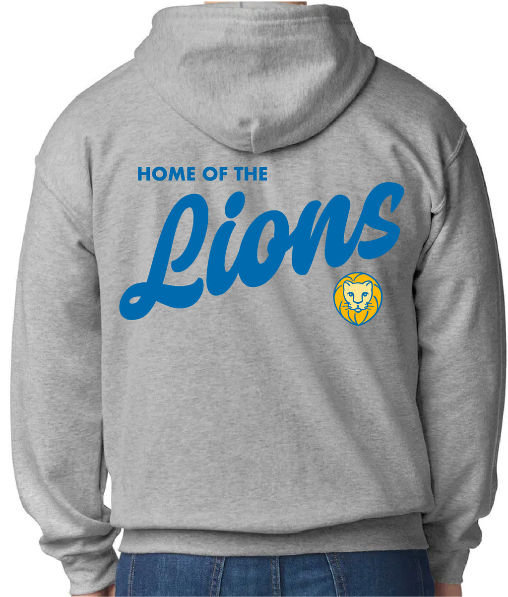 Home of the Lions Adult Full-zip Hooded Sweatshirt
