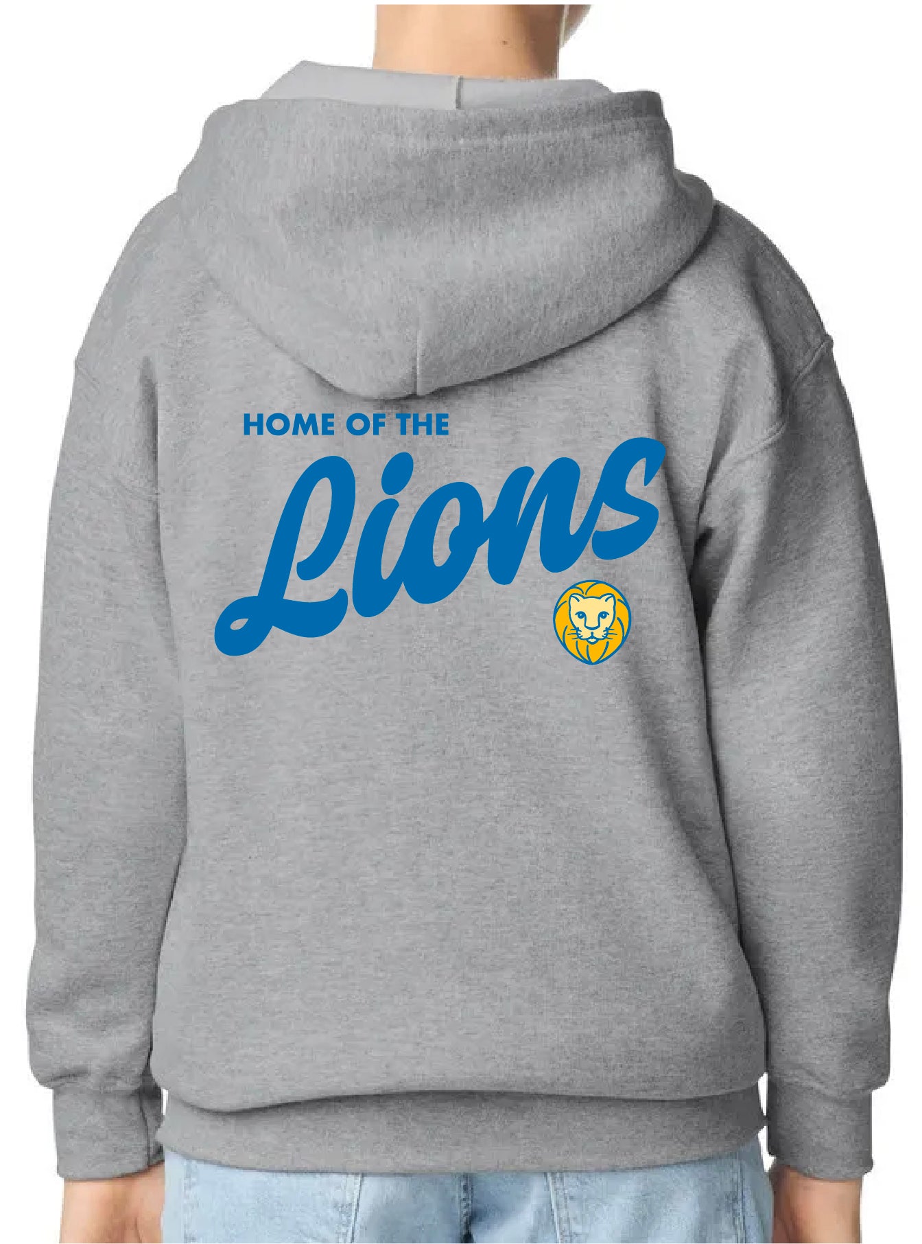 Home of the Lions Youth Full-zip Hooded Sweatshirt